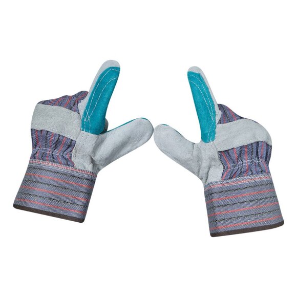 Cowhide leather Double Palm OS Gloves 1Pair for farming Outdoor Industrial work - Picture 5 of 10